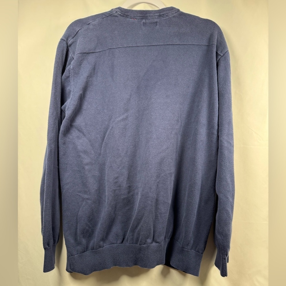 Izod Men's Vintage V-Neck Sweater Classic Knit Blue 2XL - Picture 3 of 5